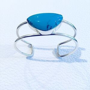 SILVER TURQUOISE BRACELET BOHEMIAN BOHO BANGLE